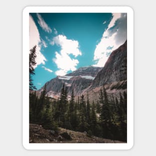 Mountain Snowy Peak at Jasper National Park V2 Magnet